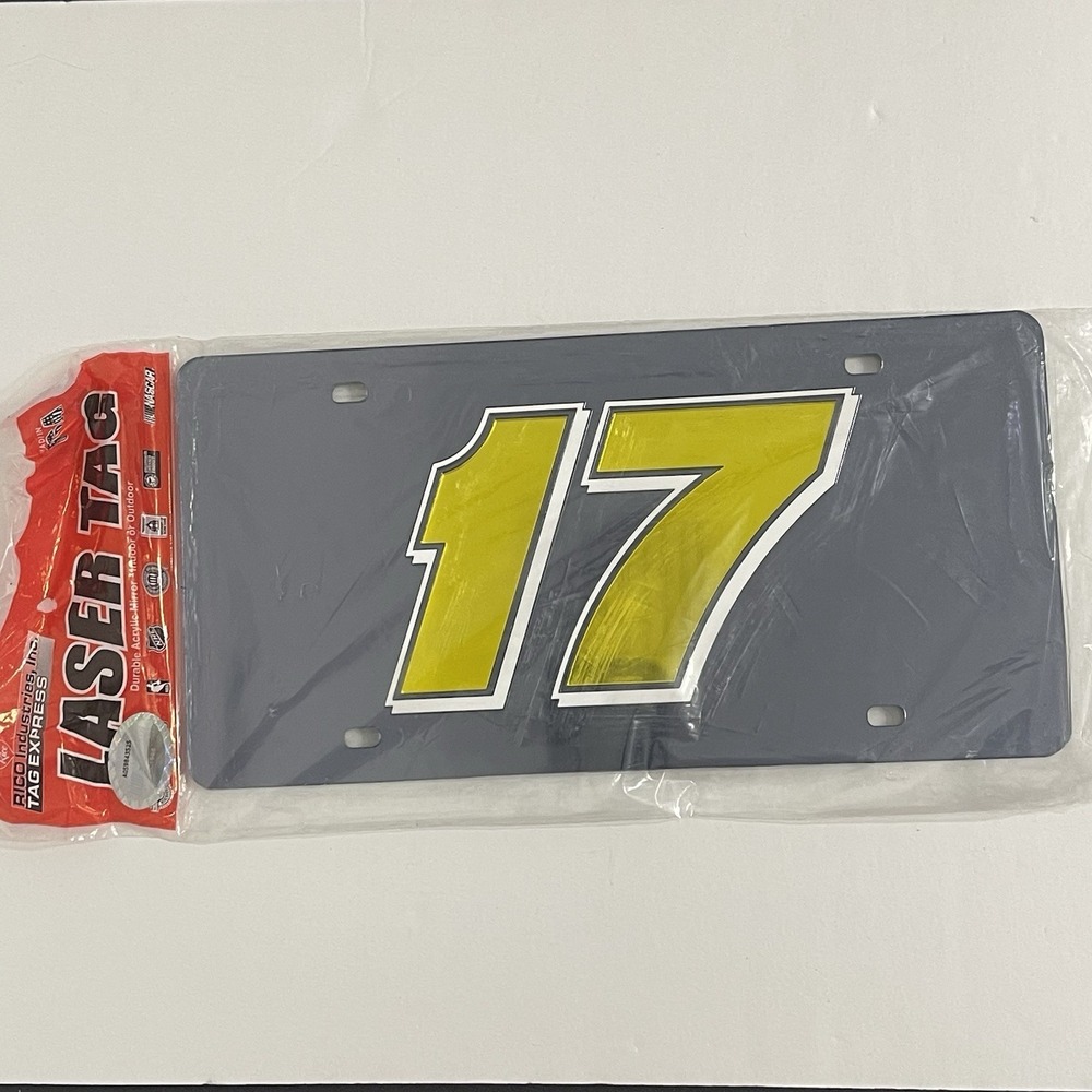 NASCAR Matt Kenseth #17 License Plate Laser Tag Acrylic Mirror DeWalt Gray‎ NEW